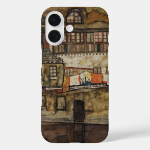 Coques iPhone 16 Mur de maison sur la rivière par Egon Schiele