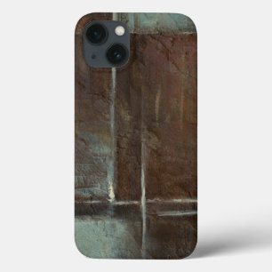 Etui iPhone 13 Mur en brique rouge et gris