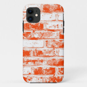 Coque Case-Mate iPhone Mur en briques vieilles orange et blanc