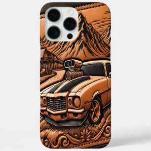 Coque iPhone 16 Pro Max Muscle Car dans un paysage onirique