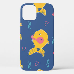 Case-Mate iPhone Case Music Fishes : Motif Vintage de dessin animé.