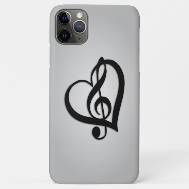 Coques Case-Mate iPhone Music G Heart on Silver (Dos)