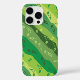 Coque iPhone 16 Pro Music Note Stripes Greens