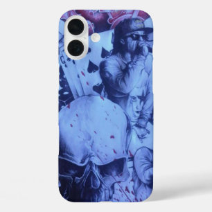 Coque Pour iPhone 16 Plus Musiciens Pop   Art Abstrait Bleu et Violet Vibran