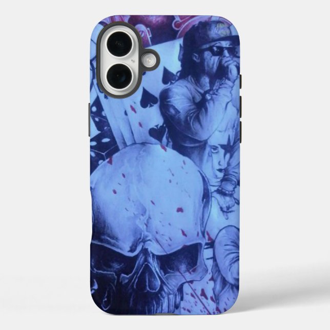 Coques Case-Mate iPhone Musiciens Pop | Art Abstrait Bleu et Violet Vibran (Verso)