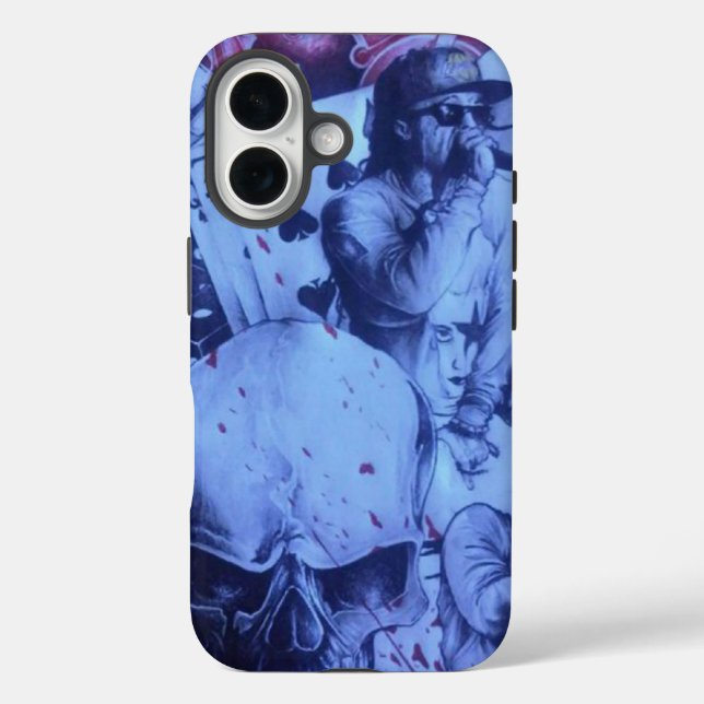 Coques Case-Mate iPhone Musiciens Pop | Art Abstrait Bleu et Violet Vibran (Verso)