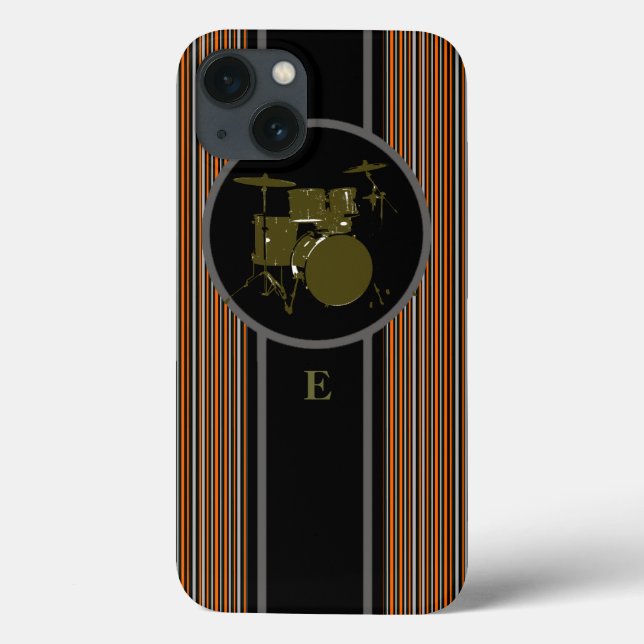 Coques Case-Mate iPhone musique à tambour rayé personnalisable (Verso)