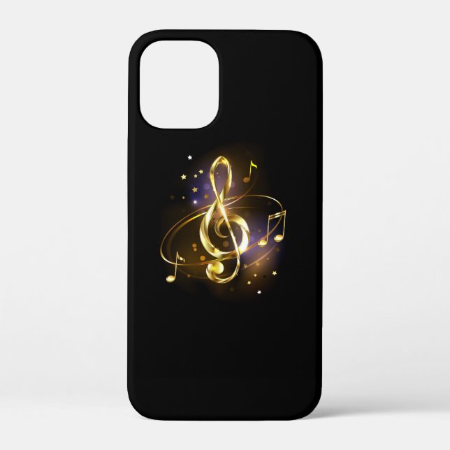 Coques Case-Mate iPhone Musique de clé de sol en or (Verso)