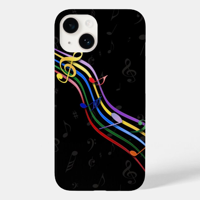 Coques Case-Mate iPhone Musique de couleur arc-en-ciel (Verso)