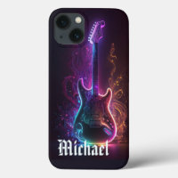 Musique de guitare électrique néon Nom personnalis