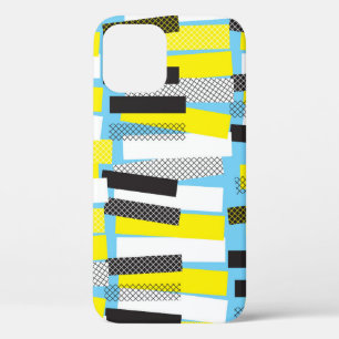 Case-Mate iPhone Case Musique jazz, motif géométrique bleu jaune.