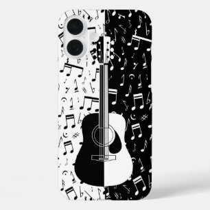 Coque Pour iPhone 16 Plus Musique moderne noir et blanc art
