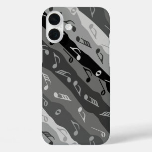 Coque Pour iPhone 16 Plus Musique Note Brise Gris