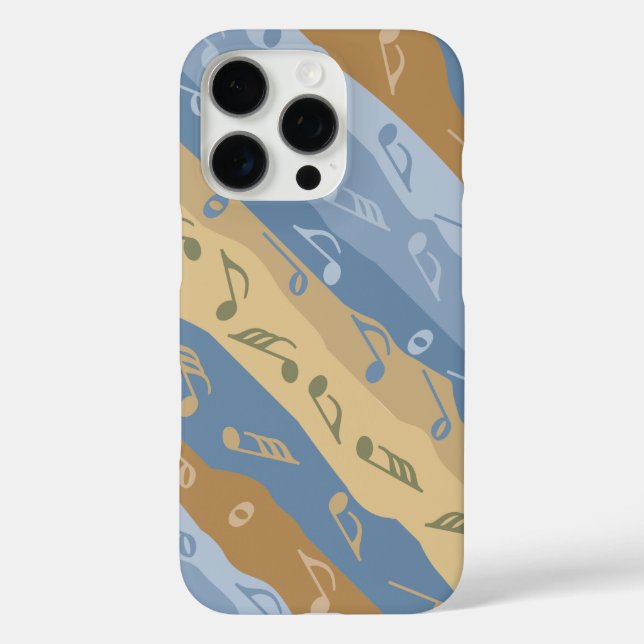 Coques Case-Mate iPhone Musique Note Grandes Brown Et Bleues (Verso)