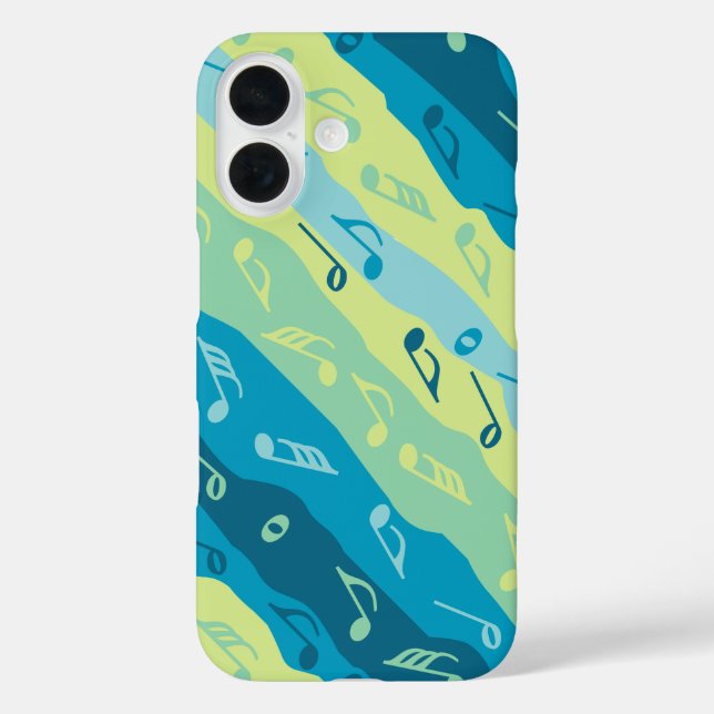 Coques Case-Mate iPhone Musique Note Grandes Vert Et Bleu (Verso)