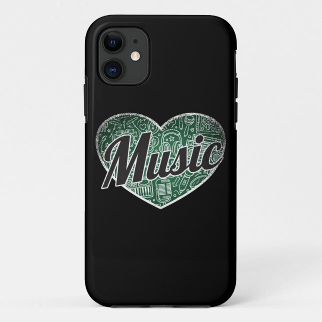 Coques Case-Mate iPhone Musique Retro Coeur Blackboard Love (Dos)