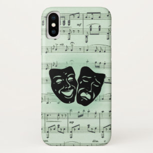 Case-Mate iPhone Case Musique verte et masques grecs de théâtre
