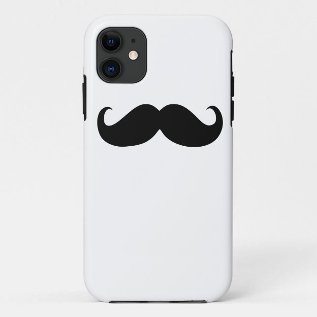 Coques Case-Mate iPhone Mustache noire de White Background (Dos)