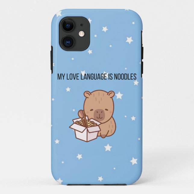 Coques Case-Mate iPhone My Love Language Is Noodles | Kawaii Capybara iPho (Dos)