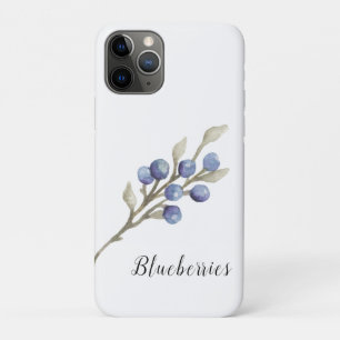 Case-Mate iPhone Case Myrtille botanique à l'aquarelle bleue