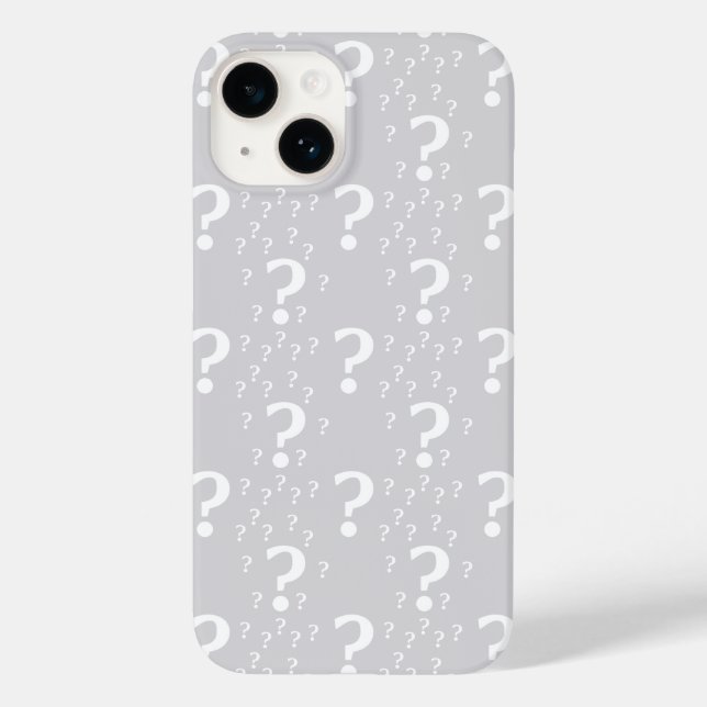 Coques Case-Mate iPhone Mystère point de question énigme puzzle gris clair (Verso)