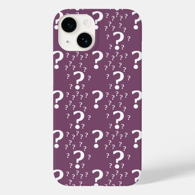 Coques Case-Mate iPhone Mystère question marque énigme puzzle mauve (Verso)