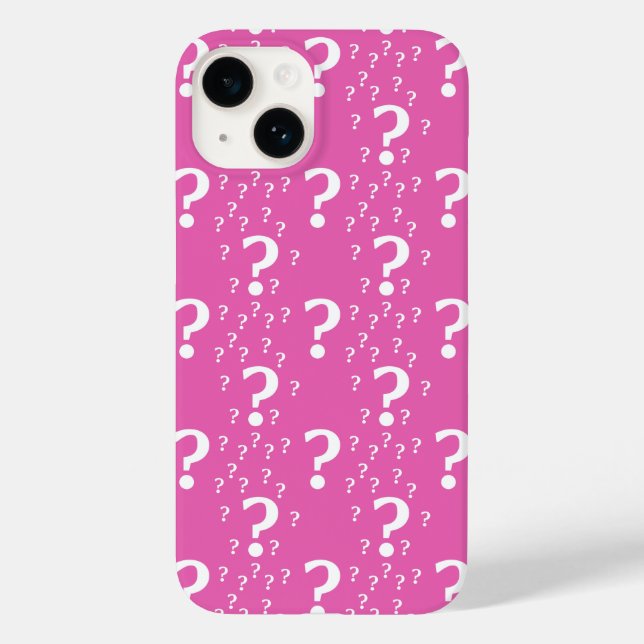Coques Case-Mate iPhone Mystère question marque énigme puzzle rose (Verso)