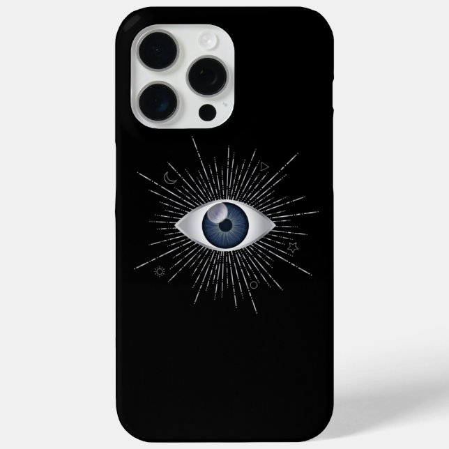 Coques Case-Mate iPhone Mystic Silver and Blue Eye Nazar Mati on Black (Verso)