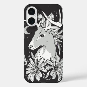 Coque Pour iPhone 16 Mystic Stag - Crystal Antlers & Moonflower