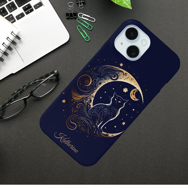 Coques Case-Mate iPhone Mystical Cat Moon - Personalized Celestial Gift (Créateur téléchargé)