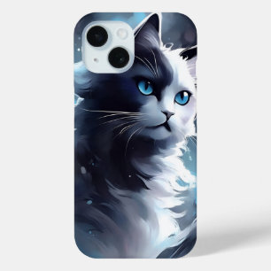 Coque Case-Mate iPhone Mystique Kitten noir et blanc   Chat d'aquarelle