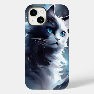 Coque Case-Mate iPhone Mystique Kitten noir et blanc Chat d'aquarelle