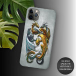 Case-Mate iPhone Case Mythique Dragons celtiques Imaginaire tatouage Art<br><div class="desc">Le tatouage classique contemporain de dragons couleur argent bleu et or jaune tenant leur oeuf. Belle couverture moderne et cool pour le brancheur tendance et amateur d'art branché, amoureux de motifs artistiques qui veut protéger leur téléphone de la poussière et de la saleté, de l'usure et de la déchirure. Cette...</div>