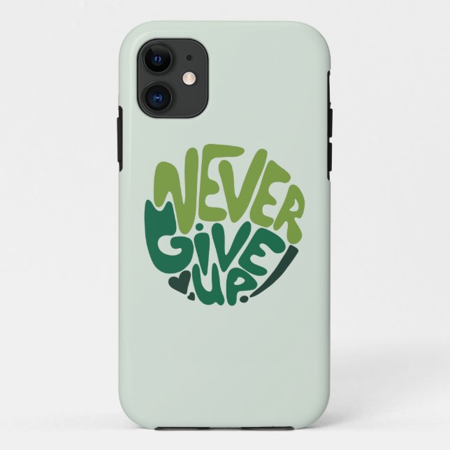 Coques Case-Mate iPhone N'abandonnez jamais - Green Positive Hand Letting (Dos)