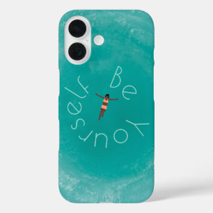 Coque Pour iPhone 16 Nage personnalisée dans l'océan bleu