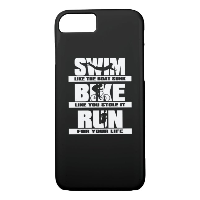 Coques Case-Mate iPhone Nageur de recyclage de coureur de triathlon de (Dos)