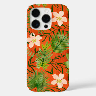 Coque iPhone 16 Pro Nalani Hawaiian Tropical Garden Coral