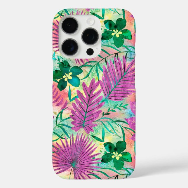 Coques Case-Mate iPhone Nalani Hawaiian Tropical Garden Fuchsia (Verso)