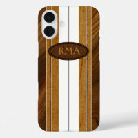 Nalu Mua Faux Koa Bois Monogramme Surbord Blanc