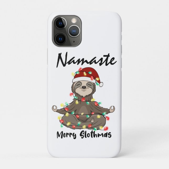 Coques Case-Mate iPhone Namaste Joyeux Slothmas Enchevêtrés (Dos)
