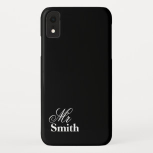 Case-Mate iPhone Case Name Black White de M. Personalised