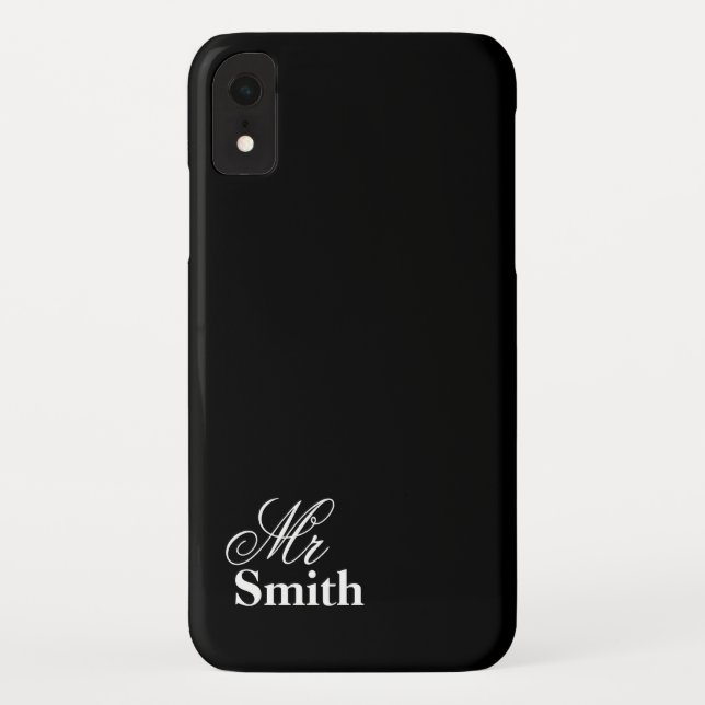 Coques Case-Mate iPhone Name Black White de M. Personalised (Dos)