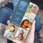 Case-Mate iPhone Case Nana Life est la Best Life 4 Photo Collage Blue<br><div class="desc">Coque iphone photo personnalisé pour nana (ou modifier pour quelqu'un d'autre) avec 4 de vos photos préférées. Le modèle photo est configuré pour afficher vos photos dans des formats de portrait vertical et d'instagram carré. La citation nana indique "Nana Life is the Best Life" que vous pouvez modifier pour quelqu'un...</div>