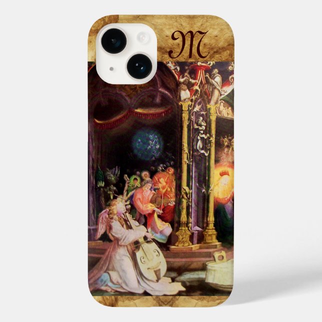 Coques Case-Mate iPhone NATIVITÉ AVEC ANGELS - MAGIE DU monogramme DE NOËL (Verso)