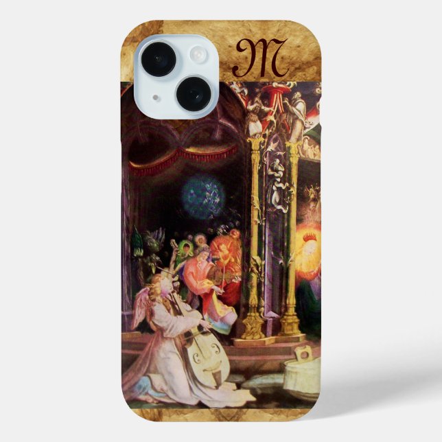 Coques Case-Mate iPhone NATIVITÉ AVEC ANGELS - MAGIE DU monogramme DE NOËL (Verso)