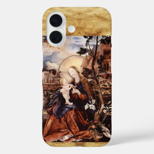 COQUES iPhone 16  NATIVITÉ AVEC DES LILLES BLANCHES - MAGIE DE NOËL
