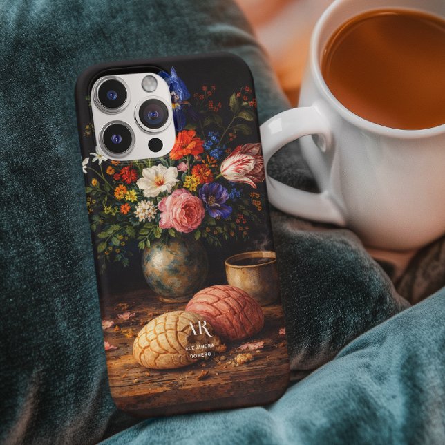 Coques Case-Mate iPhone Nature morte à la concha florale | Monogramme (Créateur téléchargé)