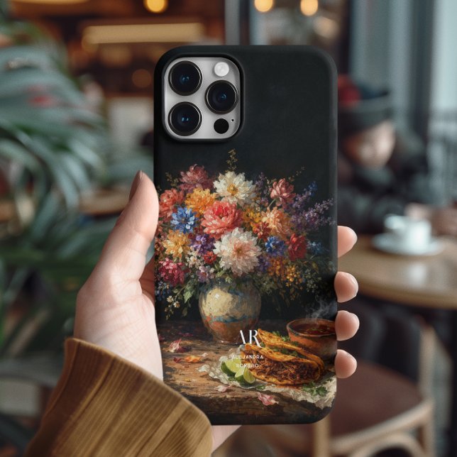 Coques Case-Mate iPhone Nature morte de Birria florale | Monogramme (Créateur téléchargé)