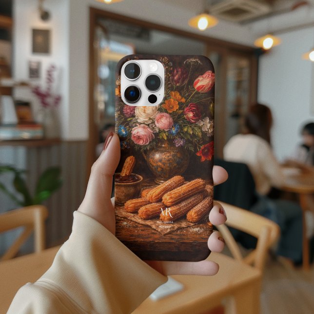 Coques Case-Mate iPhone Nature morte de churros floraux | Monogramme (Créateur téléchargé)