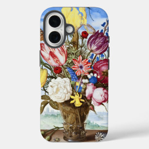 Coque Pour iPhone 16 Nature morte florale de l'Âge d'or néerlandais vin